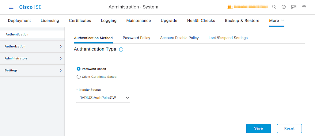 Screenshot of Cisco ISE, picture6